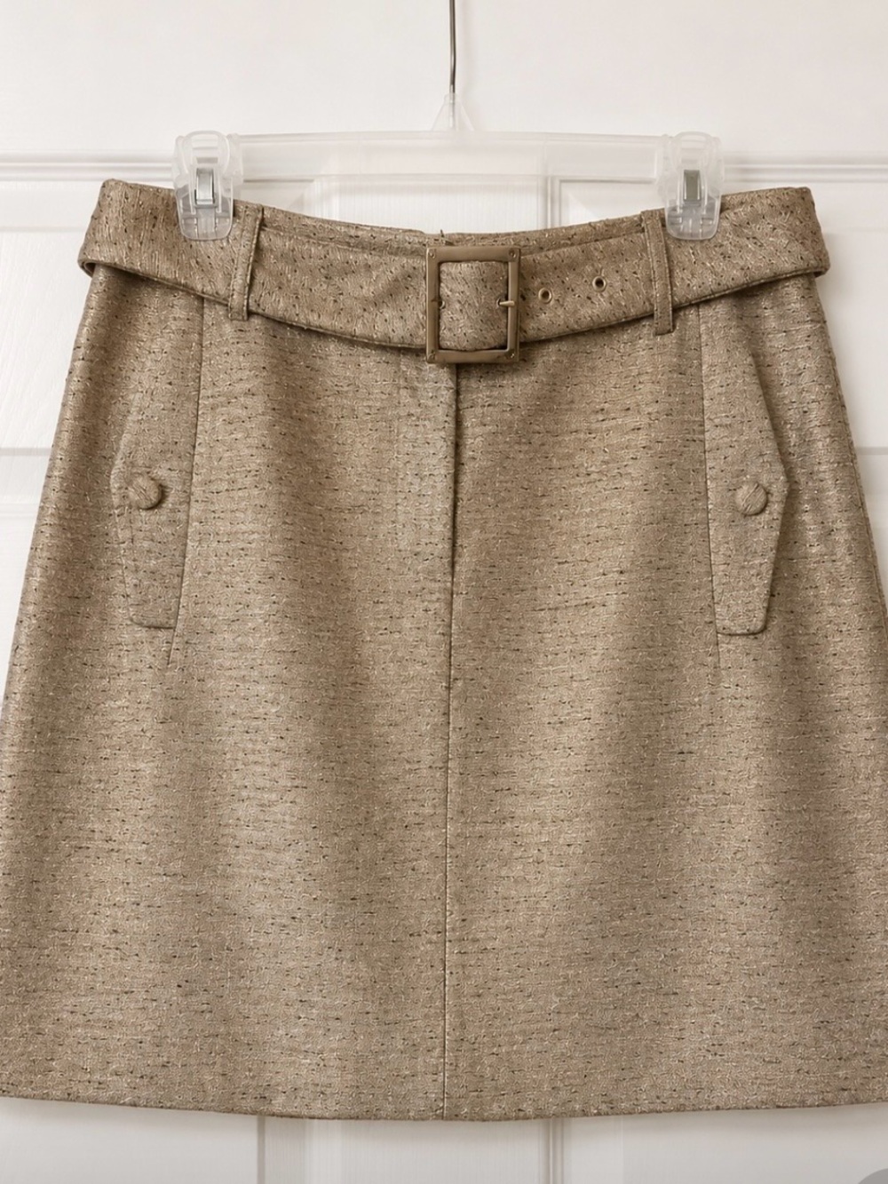 Tory Burch Metallic Gray Mini Skirt